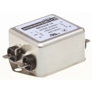 Roxburgh EMC Chassis Mount RFI Filter 16A 250V AC 400Hz Fast-On Single Phase RES20 