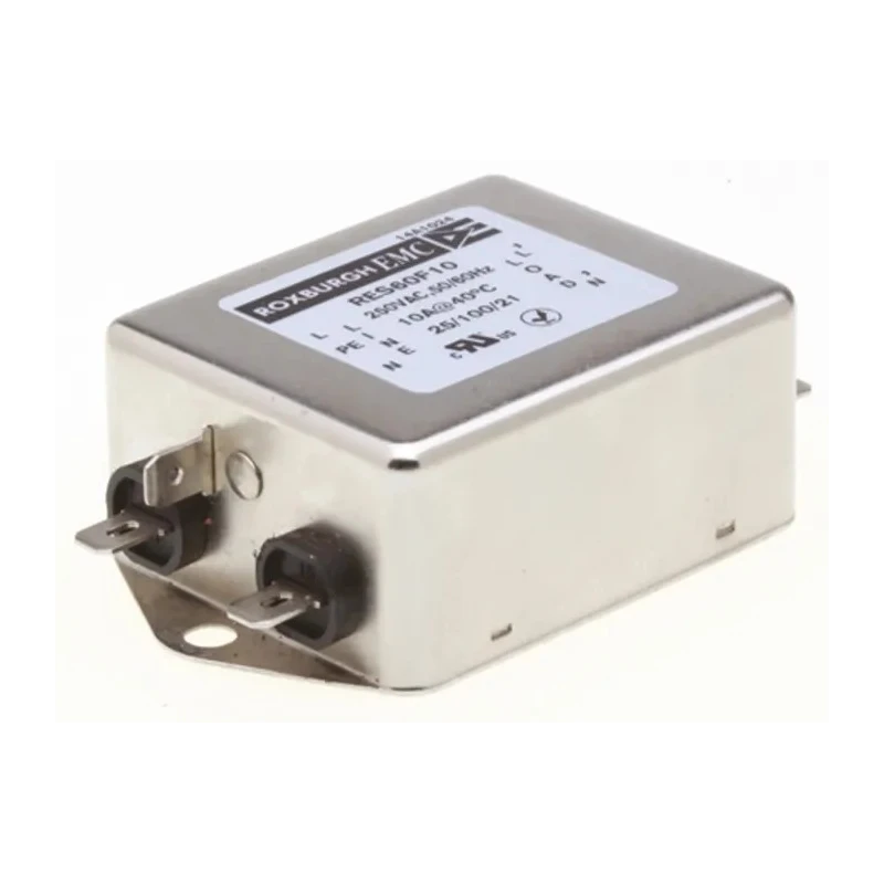 Roxburgh EMC Single Phase 10A 250V AC 400Hz Chassis Mount RFI Filter RES60