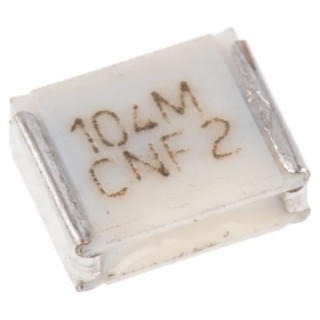 KEMET F161 Polyester Film Capacitor, 100 nF ±20% Capacitance, 63 V DC, 40 V AC, Surface Mount, Tape & Reel F161SL104M063V