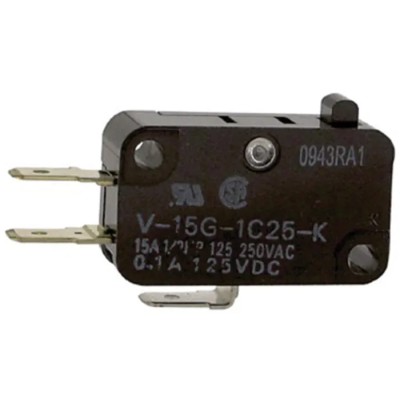 Omron Pin Plunger Micro Switch, Quick Connect Terminal, 15A Contact Current, SPCO, IP40, Model V-15G-1C25-K