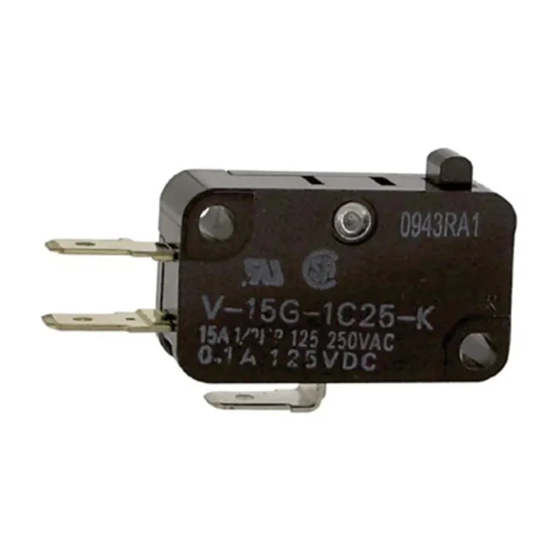 Omron Pin Plunger Micro Switch, Quick Connect Terminal, 15A Contact Current, SPCO, IP40, Model V-15G-1C25-K