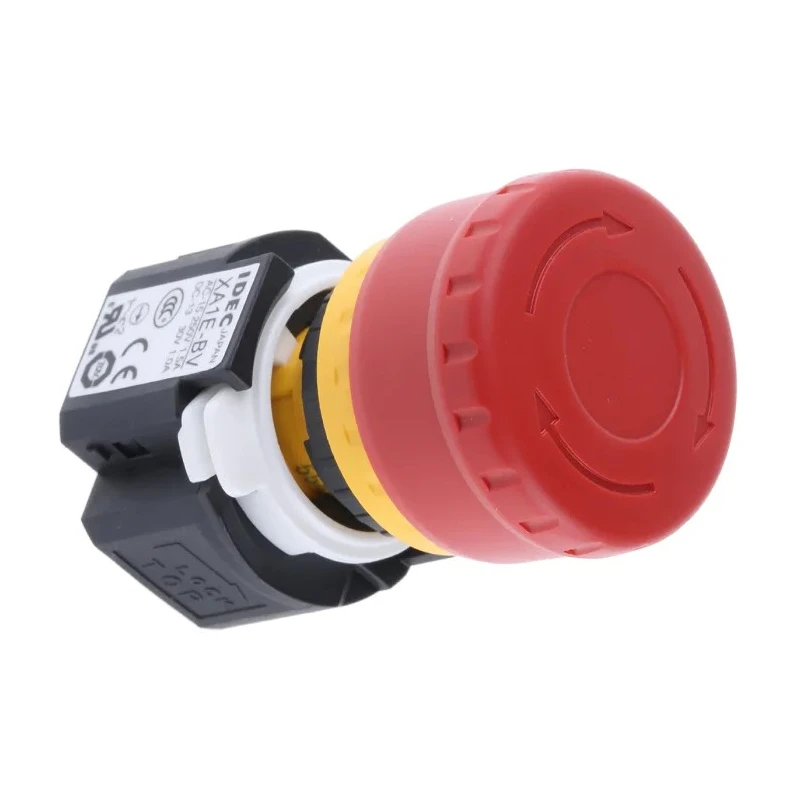 Idec XA Series Emergency Stop Push Button Panel Mount 16.2 mm Cutout 4PST Contact Configuration IP65 XA1E-BV304R
