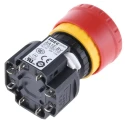 Idec XA Series Emergency Stop Push Button Panel Mount 16.2 mm Cutout 4PST Contact Configuration IP65 XA1E-BV304R