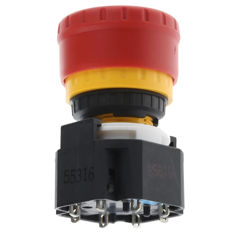 Idec XA Series Emergency Stop Push Button Panel Mount 16.2 mm Cutout 3P CO IP65 XA1E-BV313R