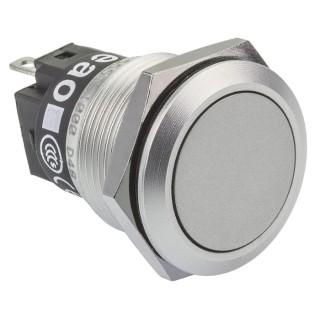 EAO 82 Series Momentary Push Button Switch, Panel Mount, 19 mm Cutout, SPDT, IP65 IP67, 240 V 3A 82-5551.1000