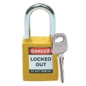 ABUS Yellow Padlock Steel Nylon, 6.35 mm Shackle Diameter, 38.1 mm Length 051346