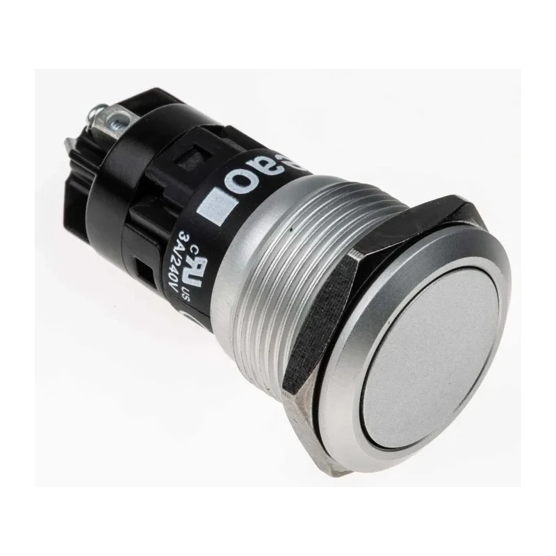 EAO 82 Series Momentary Push Button Switch, Panel Mount, 19 mm Cutout, SPDT, IP65, IP67, 240 V DC, 250 V AC 82-5552.1000