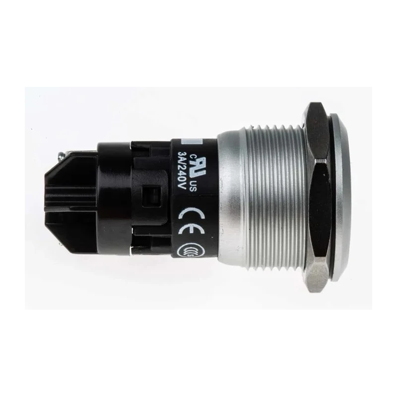 EAO 82 Series Momentary Push Button Switch, Panel Mount, 19 mm Cutout, SPDT, IP65, IP67, 240 V DC, 250 V AC 82-5552.1000
