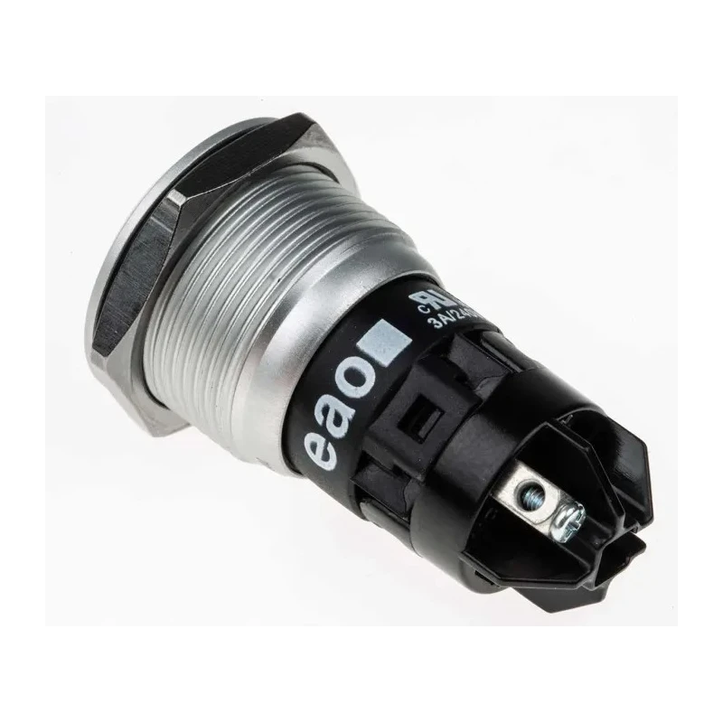 EAO 82 Series Momentary Push Button Switch, Panel Mount, 19 mm Cutout, SPDT, IP65, IP67, 240 V DC, 250 V AC 82-5552.1000