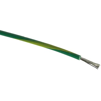 RS PRO Green, Yellow 6 mm² Flexible BK Series Hook Up Wire, 9 AWG, 84/0.3 mm Core Strands, 100 m, Polyvinyl Chloride 811-4554