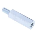 RS PRO M4 Hexagonal Steel Standoff, 20 mm Body Length, 8 mm Stud Length, Zinc Plated 806-6575