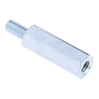 RS PRO M4 Hexagonal Steel Standoff, 20 mm Body Length, 8 mm Stud Length, Zinc Plated 806-6575