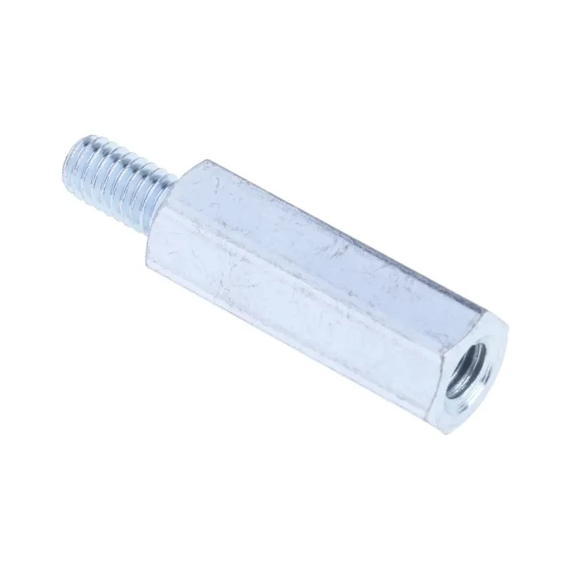 RS PRO M4 Hexagonal Steel Standoff, 20 mm Body Length, 8 mm Stud Length, Zinc Plated 806-6575