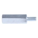 RS PRO M4 Hexagonal Steel Standoff, 20 mm Body Length, 8 mm Stud Length, Zinc Plated 806-6575
