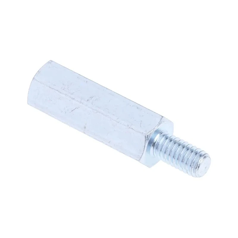 RS PRO M4 Hexagonal Steel Standoff, 20 mm Body Length, 8 mm Stud Length, Zinc Plated 806-6575