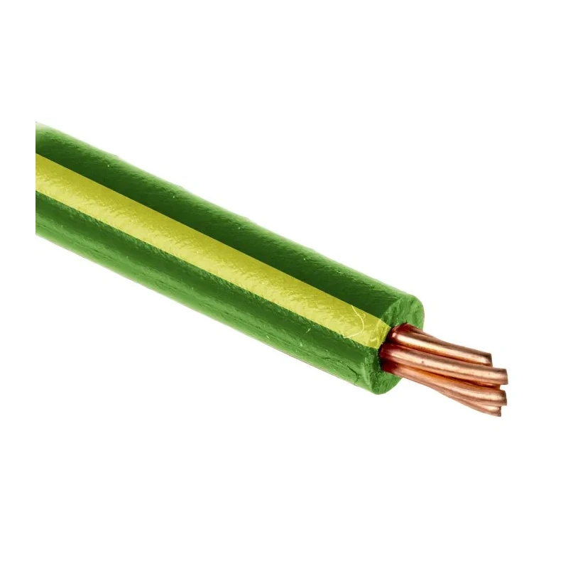 RS PRO Green, Yellow 1.5 mm² Hook Up Wire, 15 AWG, 7/0.53 mm Core Strands, 100 m Length, Polyvinyl Chloride PVC 811-4624
