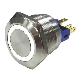 RS PRO Illuminated Push Button Switch, Latching, Panel Mount, 16 mm Cutout, SPDT, White LED, IP65, IP67, 250 V AC 3A 811-8427