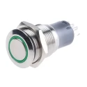 RS PRO Illuminated Momentary Push Button Switch, Panel Mount, 16 mm Cutout, SPDT, Green LED, IP65 IP67, 250 V AC 811-8443