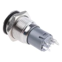 RS PRO Illuminated Momentary Push Button Switch, Panel Mount, 16 mm Cutout, SPDT, Green LED, IP65 IP67, 250 V AC 811-8443