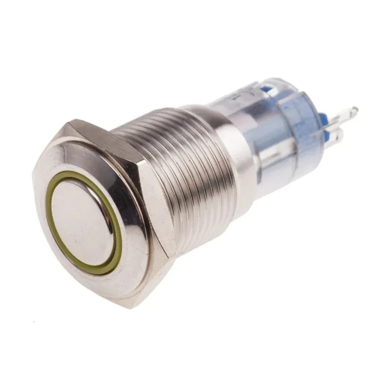 RS PRO Illuminated Push Button Switch, Momentary, Panel Mount, 16 mm Cutout, SPDT, Yellow LED, IP65/IP67, 250 V AC 811-8461