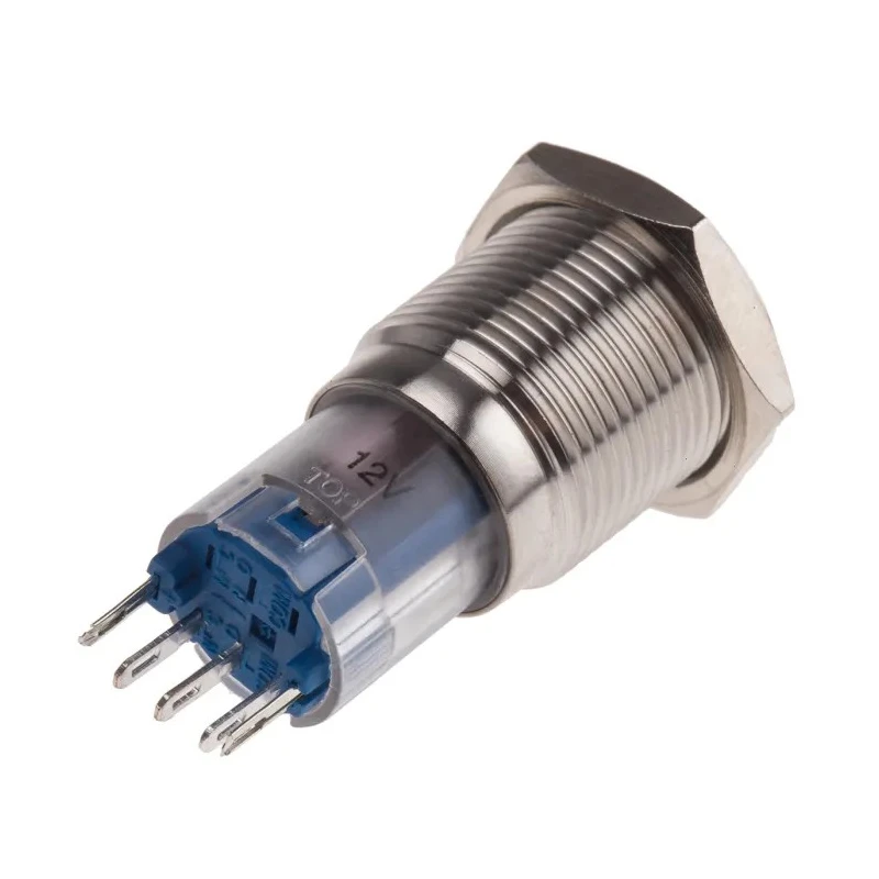 RS PRO Illuminated Push Button Switch, Momentary, Panel Mount, 16 mm Cutout, SPDT, Yellow LED, IP65/IP67, 250 V AC 811-8461