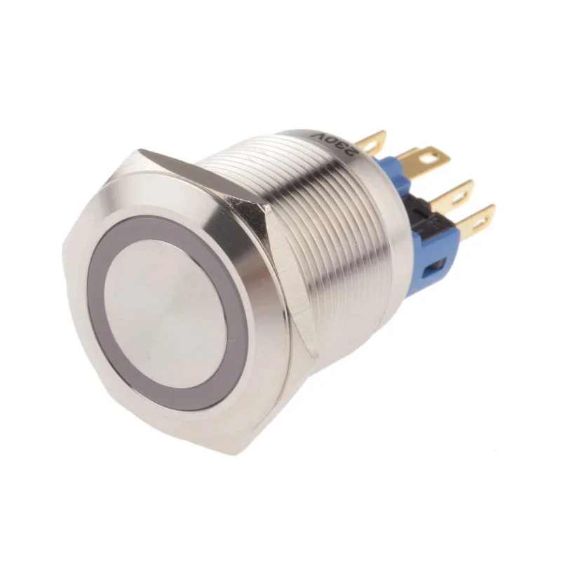 RS PRO Illuminated Push Button Switch Latching Panel Mount 22 mm Cutout SPDT Red LED IP65 IP67 250V AC 811-8500