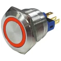 RS PRO Illuminated Push Button Switch, Latching, Panel Mount, 22 mm Cutout, SPDT, Red LED, IP65 IP67, 250 V AC 5A 811-8506