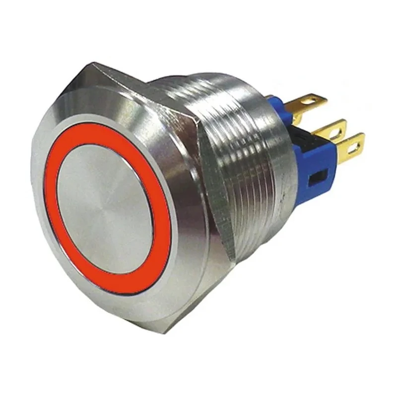 RS PRO Illuminated Push Button Switch, Latching, Panel Mount, 22 mm Cutout, SPDT, Red LED, IP65 IP67, 250 V AC 5A 811-8506