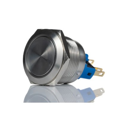 RS PRO Push Button Switch Momentary Panel Mount 22 mm Cutout SPDT White LED IP65 IP67 250 V AC 811-8480