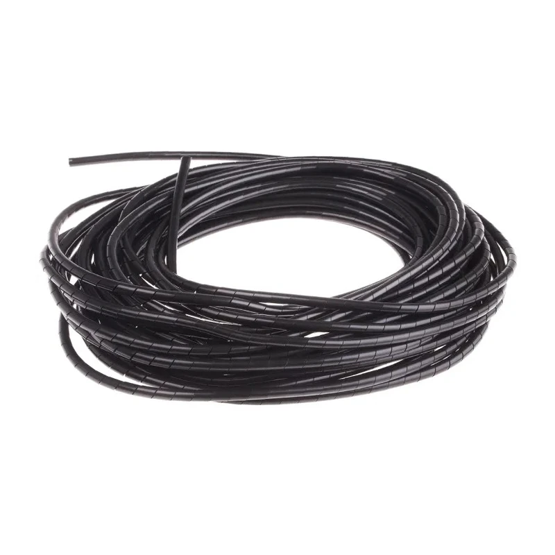RS PRO Spiral Cable Wrap Black Polyethylene 15 mm Max Bundle Diameter, 4.5 mm Max Cable Diameter, 10 m Length 811-7673