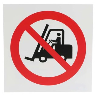 RS PRO Plastic No Access for Forklifts Prohibition Sign 200mm x 200mm ISO 7010 813-4628