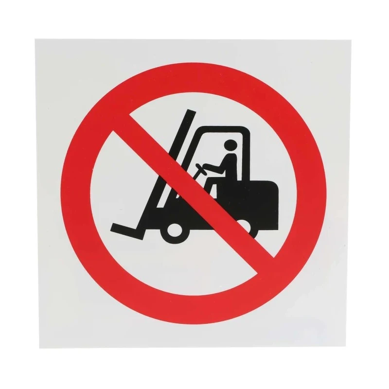 RS PRO Plastic No Access for Forklifts Prohibition Sign 200mm x 200mm ISO 7010 813-4628