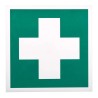 RS PRO Plastic Green, White First Aid Sign Label Symbol 200mm x 200mm 813-4634