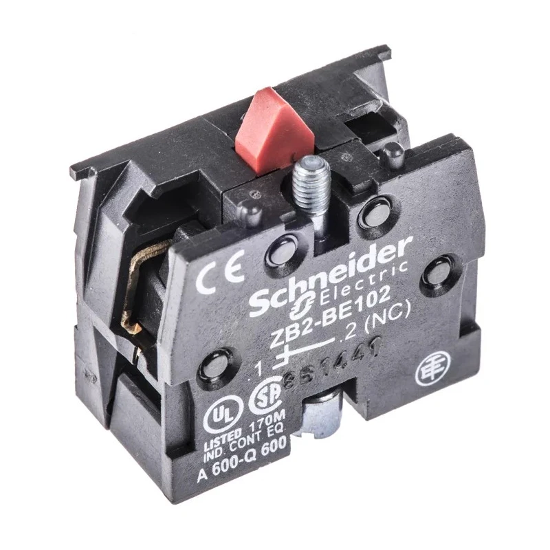Schneider Electric ZB2 Series Contact Block, 600V, 10A Current, Screw Terminal, 1 NC Configuration ZB2BE102
