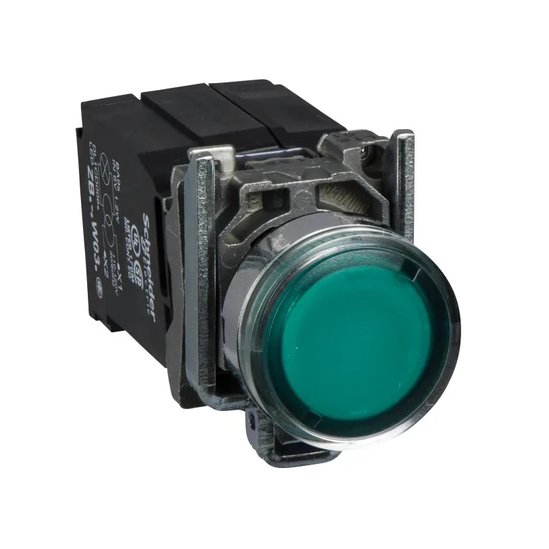 Schneider Electric Harmony XB4 Series Illuminated Push Button Switch, Spring Return, Panel Mount, 22 mm Cutout XB4BW3335