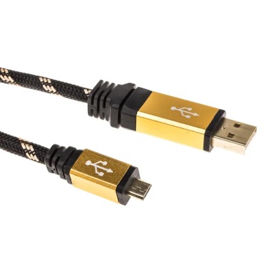 Roline USB Cable Male USB Type A to Male USB 2.0 Micro USB Type B Gold Black 1.8 m 11.02.8826-10
