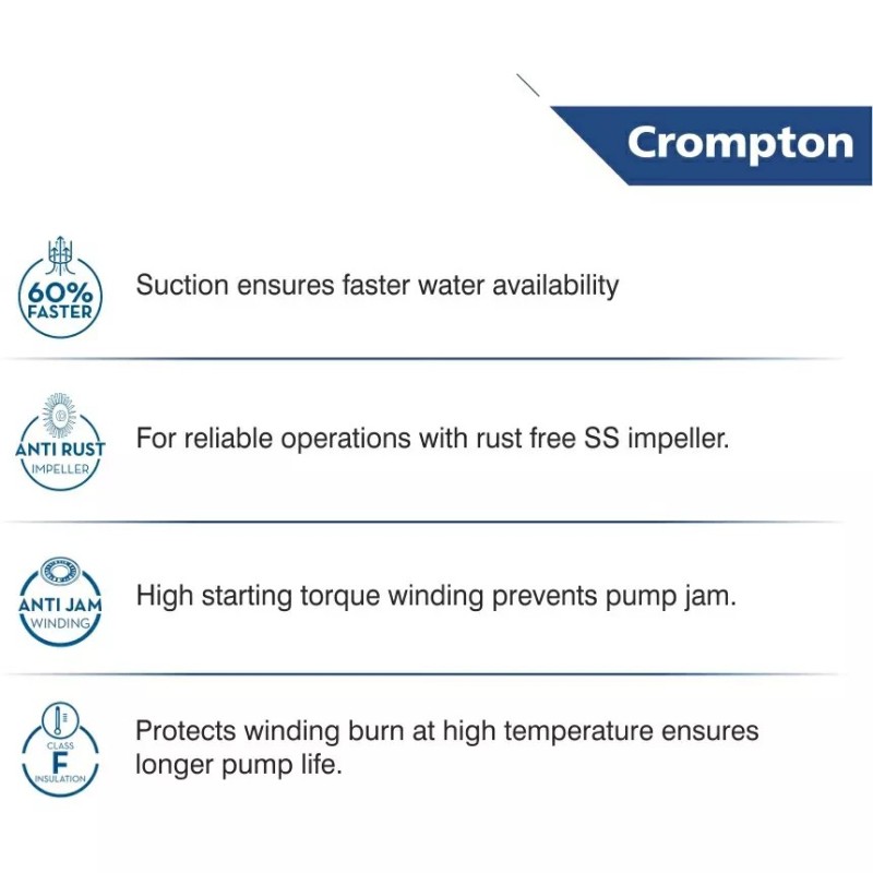 Buy Crompton 0.5 HP 0.37KW Self Priming Pump Mini Masterplus-II