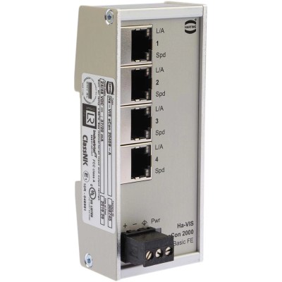 HARTING Ethernet Switch Unmanaged 4 RJ45 Port Compact Industrial Network Switch 24020040010