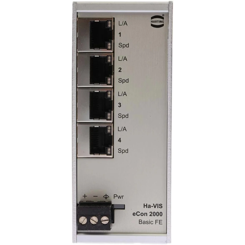 HARTING Ethernet Switch Unmanaged 4 RJ45 Port Compact Industrial Network Switch 24020040010