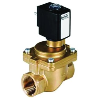Burkert 2 Port NC Brass Body Solenoid Valve 2 in, 230V AC, 16 bar, Series 6281 EV Standard 221867