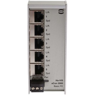 HARTING Unmanaged 5 Port Ethernet Switch 24-48VDC Power, DIN Rail Mounting 24020050000