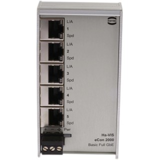 HARTING Unmanaged 5 Port Ethernet Switch 24-48VDC PoE 34.2W Full Gigabit 24024050000