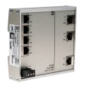 HARTING Unmanaged 7 Port Ethernet Switch 24-48VDC DIN Rail Mount 7 RJ45 Ports 10k Jumbo Frames 24024070010
