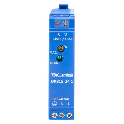 TDK-Lambda DRB Switched Mode DIN Rail Power Supply 264V AC Input, 28V DC 630mA Output, 15W DRB-15-24-1