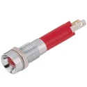 Signal Construct Red Panel Mount Indicator 24, 28V 20mA Solder Tab Termination Recessed Silver Bezel SMZD08024
