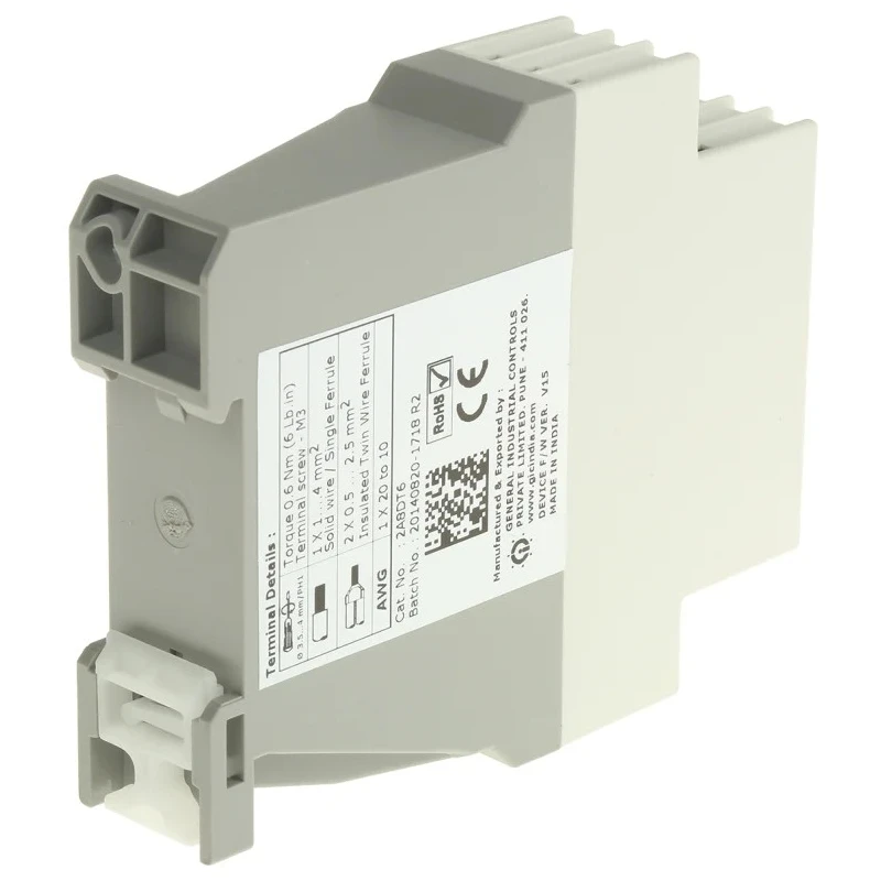 GIC 1CJ Series Multifunction DIN Rail Timer Relay, 2-Contact SPDT, 240 V DC 24V AC 240 V AC, 0.1 s to 120 Days 2A8DT6