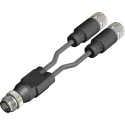 RS PRO Sensor Actuator Y-Splitter Cable Male 5 Way M12 to Female 3 Way M12, 1 m Length 201-7233