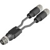 RS PRO Sensor Actuator Y-Splitter Cable Male 5 Way M12 to Female 3 Way M12, 1 m Length 201-7233