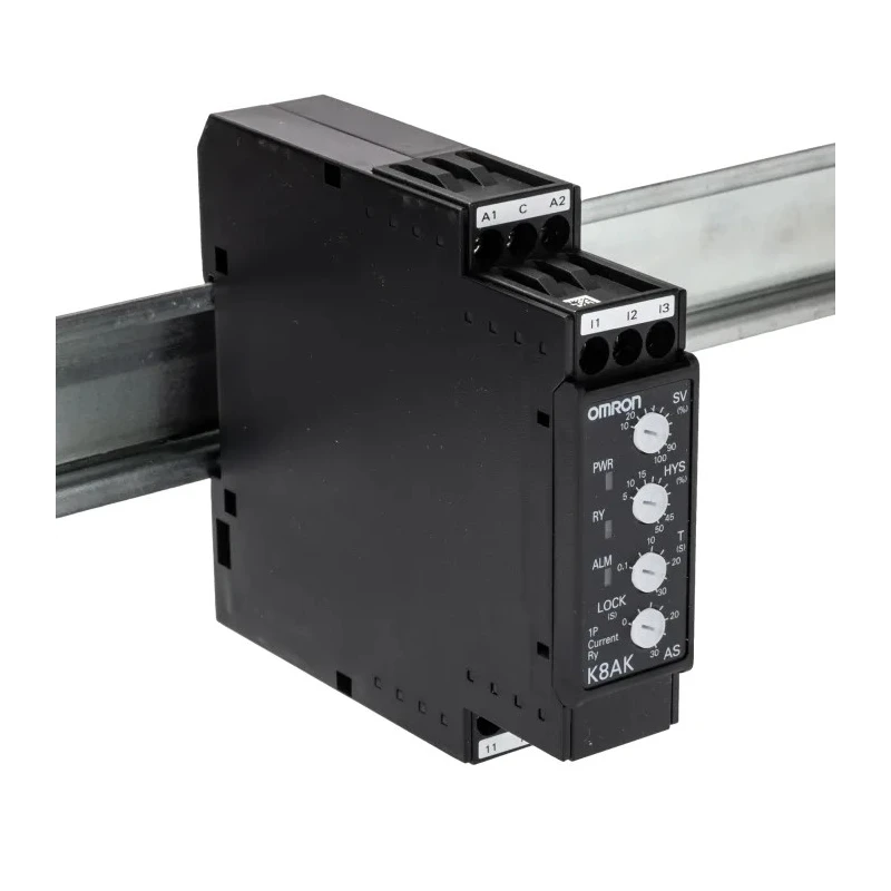 Omron Monitoring Relay 1 Phase SPDT DIN Rail Mount 10A to 200A 240V ac K8AK-AS3 100-240VAC
