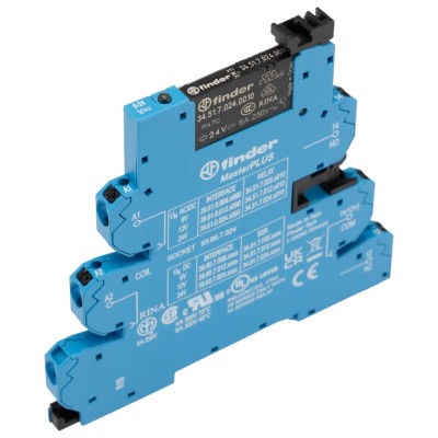 Finder 39 Series Interface Relay, DIN Rail Mount, 24V ac/dc Coil Voltage, SPDT Contact, 11mA Coil Current 39.61.0.024.0060